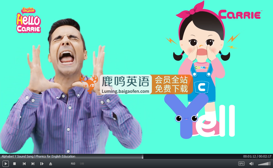 《Hello Carrie》你好凯利，真人外教自然拼读动画和英语儿歌，全155集，1080P高清视频，带配套音频MP3，百度网盘下载！