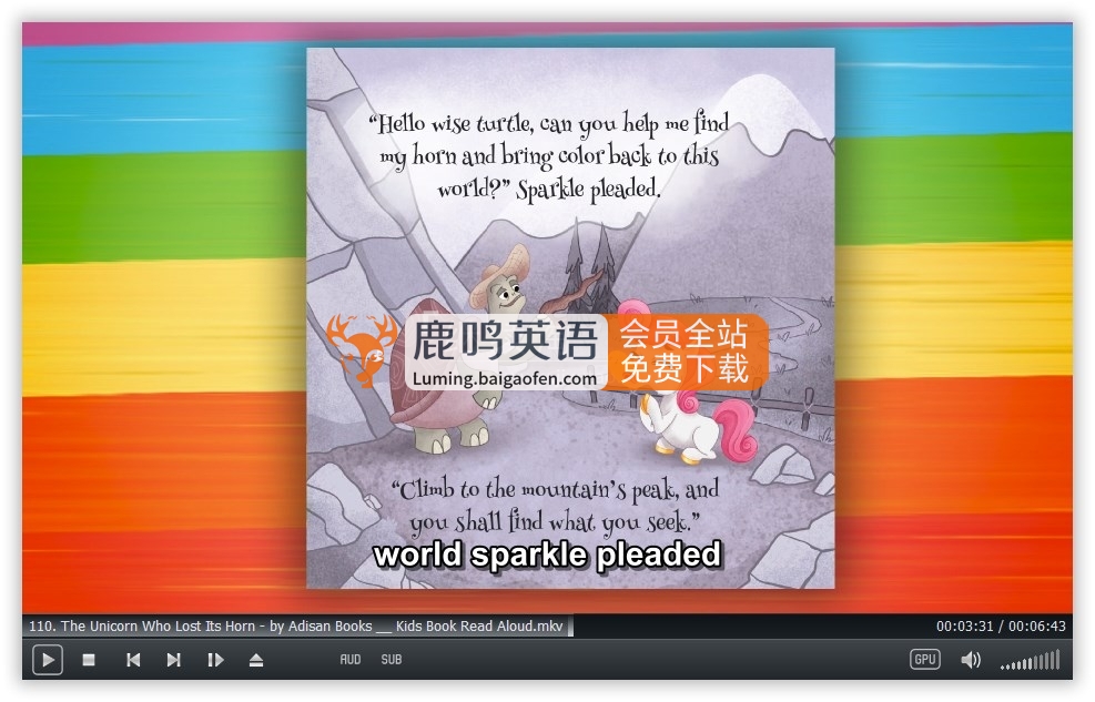 Youtube频道《The Story Rug儿童英文绘本故事视频》全215集，1080P高清视频带英文字幕，百度网盘下载！